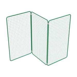 Zusammenstellung von 3 Präsentationsgittern rechteckig freistehend im Raum als Raumtrenner oder Trennwand